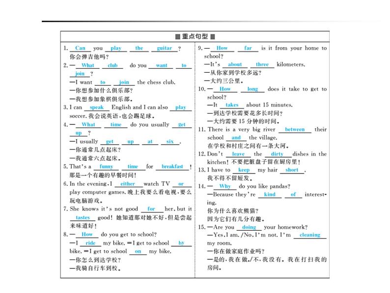 2018年滨州市中考英语一轮复习课件：七年级下册06