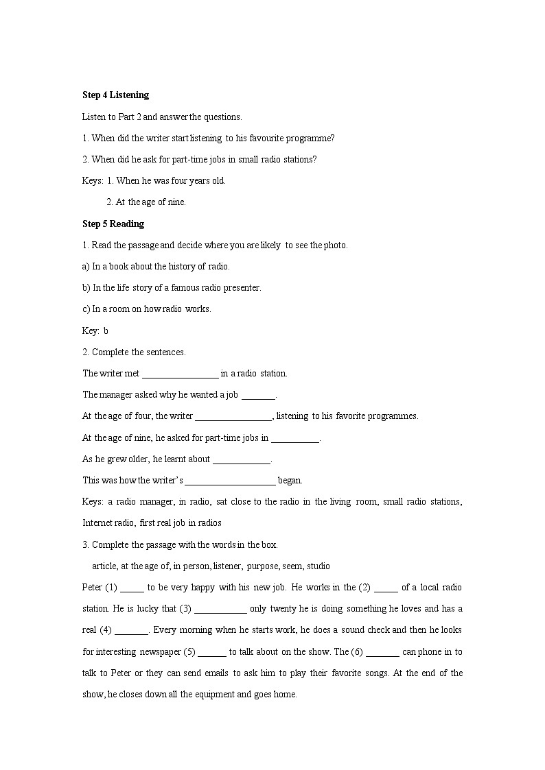 Module 10 On the radio Unit 2教学设计（外研版八年级英语下册）02