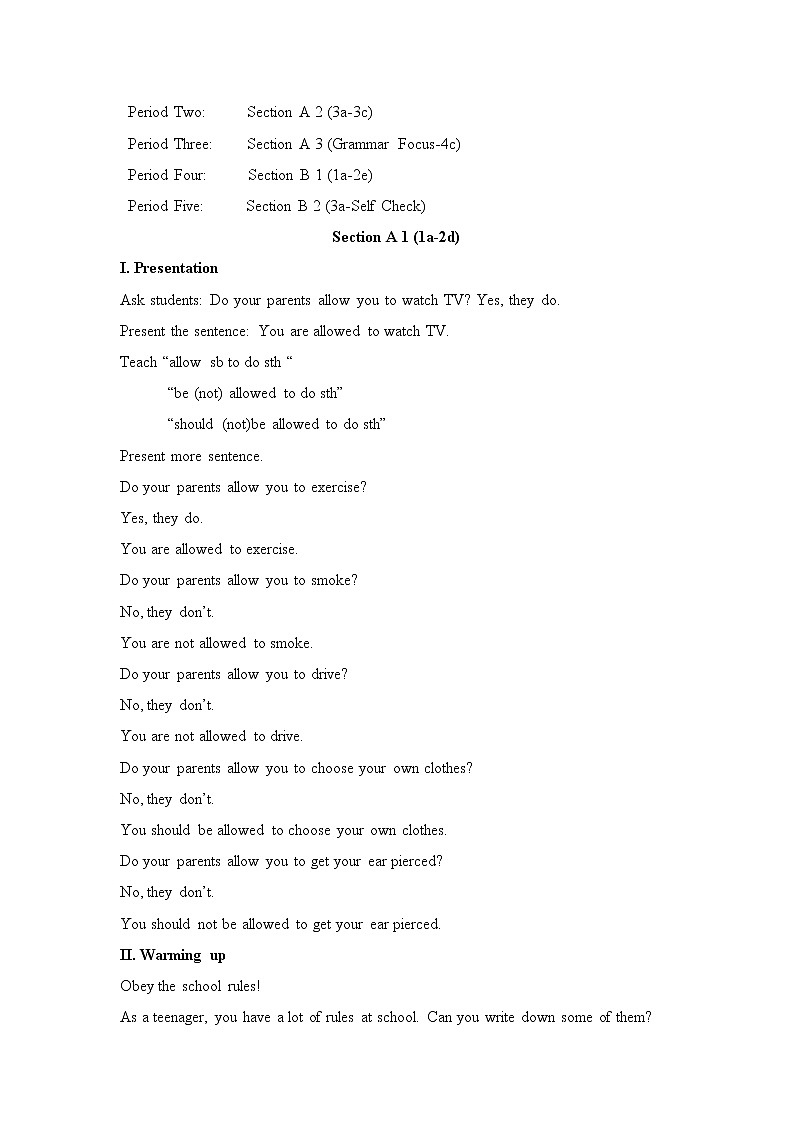 Unit 7 Teenagers should be allowed to choose their own clothes.教案02