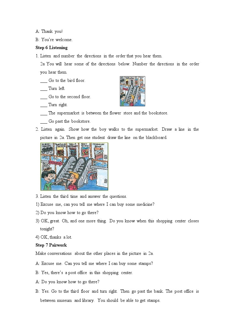 Unit 3 Could you please tell me where the restrooms are教案03