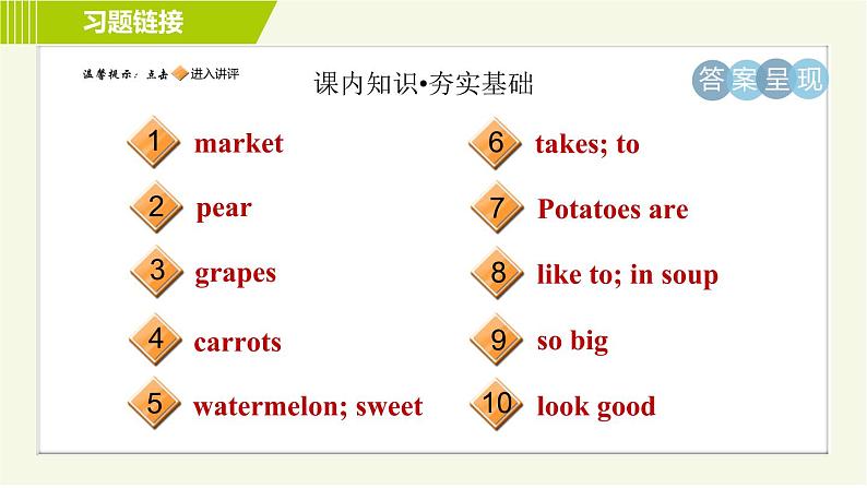 冀教版七年级上册英语习题课件 Unit4 Lesson 21 At the Market02