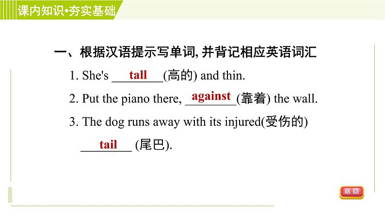 冀教版七年级上册英语习题课件 Unit3 Lesson 15 Tall or Short06