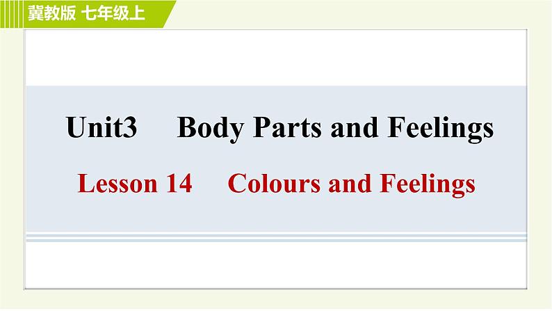 冀教版七年级上册英语习题课件 Unit3 Lesson 14 Colours and Feelings01