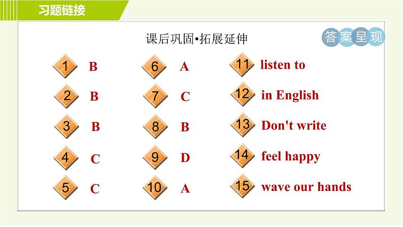 冀教版七年级上册英语习题课件 Unit3 Lesson 14 Colours and Feelings04