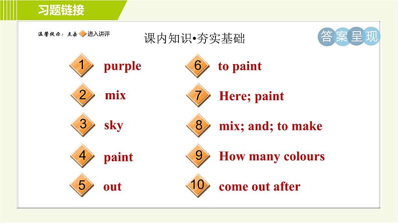 冀教版七年级上册英语习题课件 Unit2 Lesson 8 Danny's Favourite Colour02