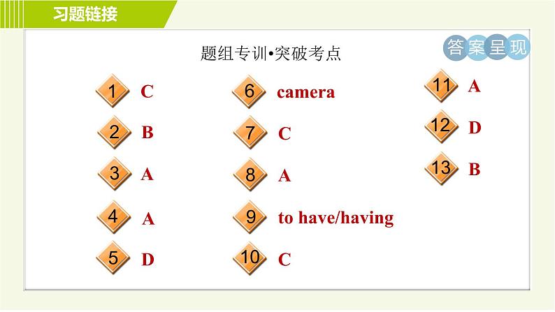 冀教版七年级上册英语习题课件 Unit3 Lesson 13 Body Parts03