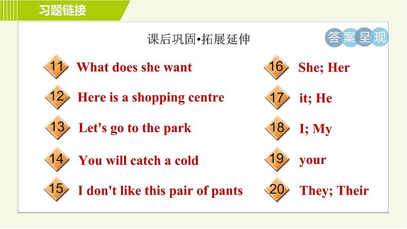 冀教版七年级上册英语习题课件 Unit2 Lesson 12 Let's Go Shopping!05