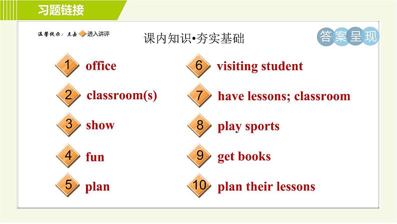 冀教版七年级上册英语习题课件 Unit1 Lesson 3 Welcome to Our School02