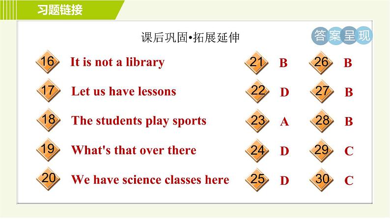 冀教版七年级上册英语习题课件 Unit1 Lesson 3 Welcome to Our School06