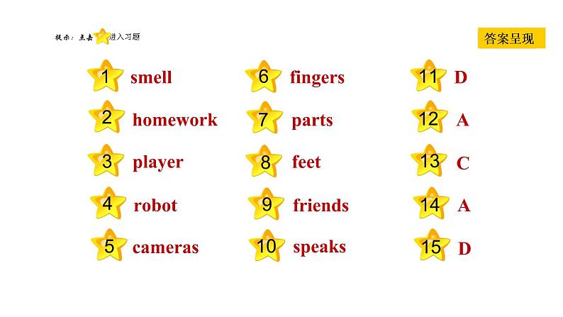 冀教版七年级上册英语习题课件 Unit3 Lesson 13　　Body Parts第2页