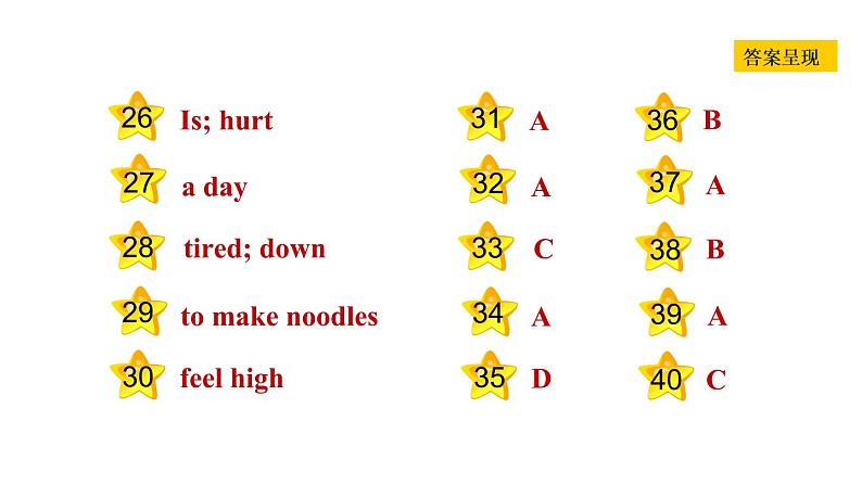 冀教版七年级上册英语习题课件 Unit3 Lesson 16　　Happy or Sad04