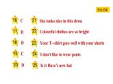 冀教版七年级上册英语习题课件 Unit2 Lesson 10　　Clothes for a Cold Day