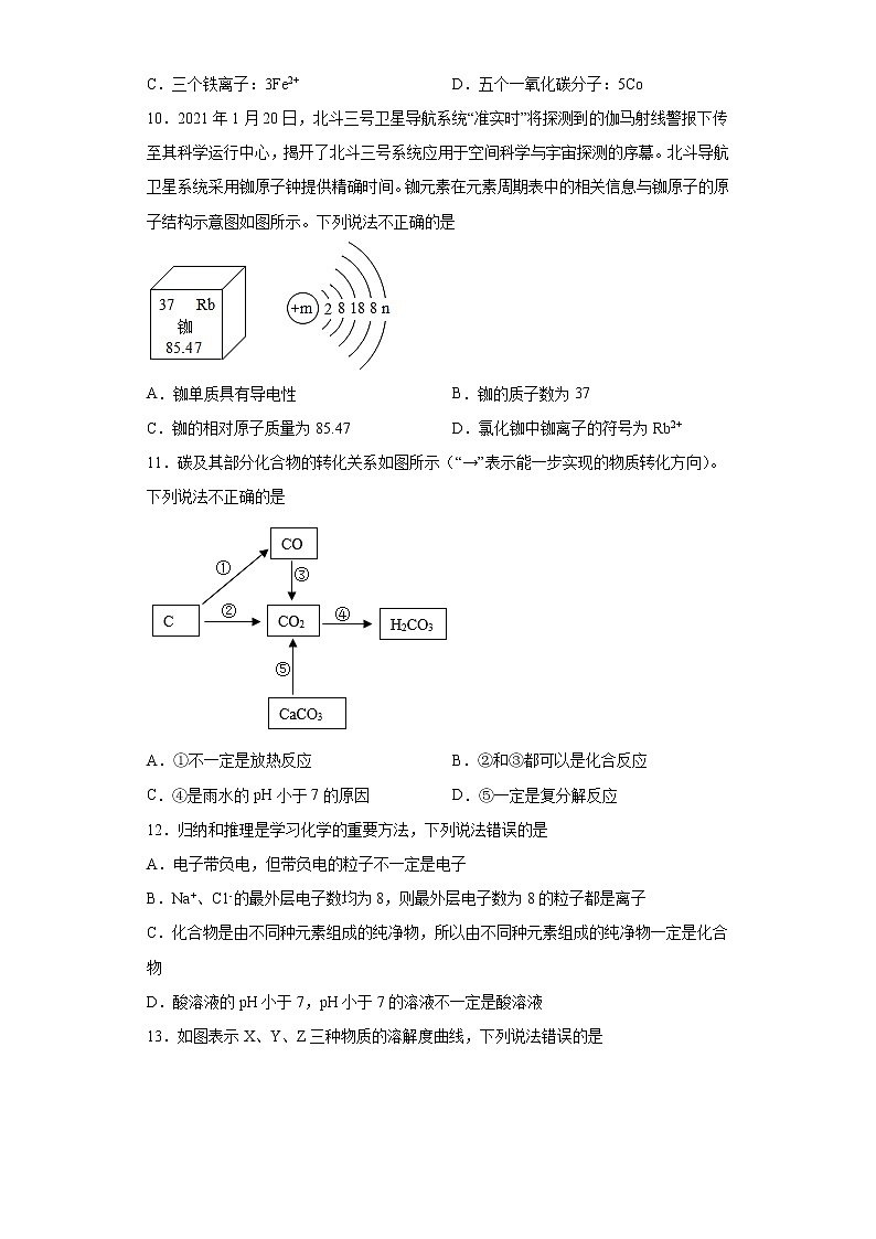 2021年山东省潍坊市安丘市中考二模化学试题（word版 含答案）第3页