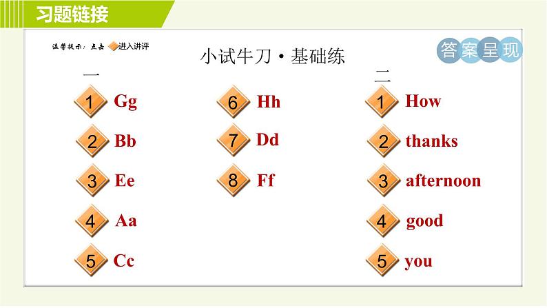 人教版七年级上册英语习题课件 Starter Units Period 1 Starter Unit 102