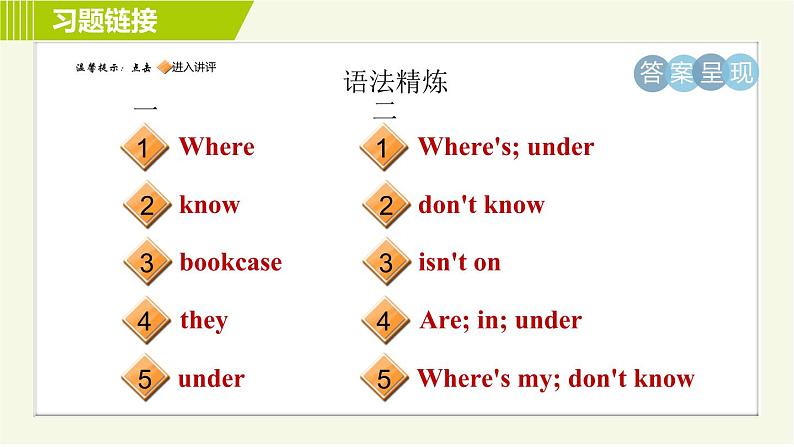 人教版七年级上册英语习题课件 Unit4 Period 2 Section A(Grammar Focus－3c)　02