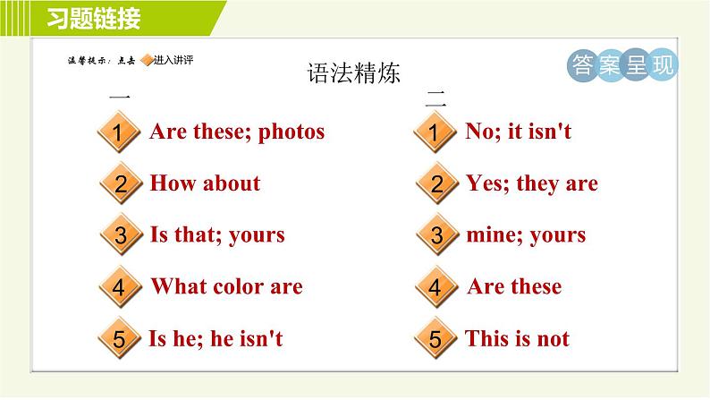 人教版七年级上册英语习题课件 Unit3 Period 2 Section A(Grammar Focus－3c)　02