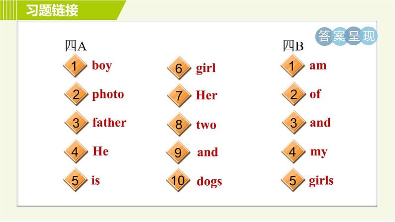 人教版七年级上册英语习题课件 Unit2 Period 5 Section B(Self Check)第3页