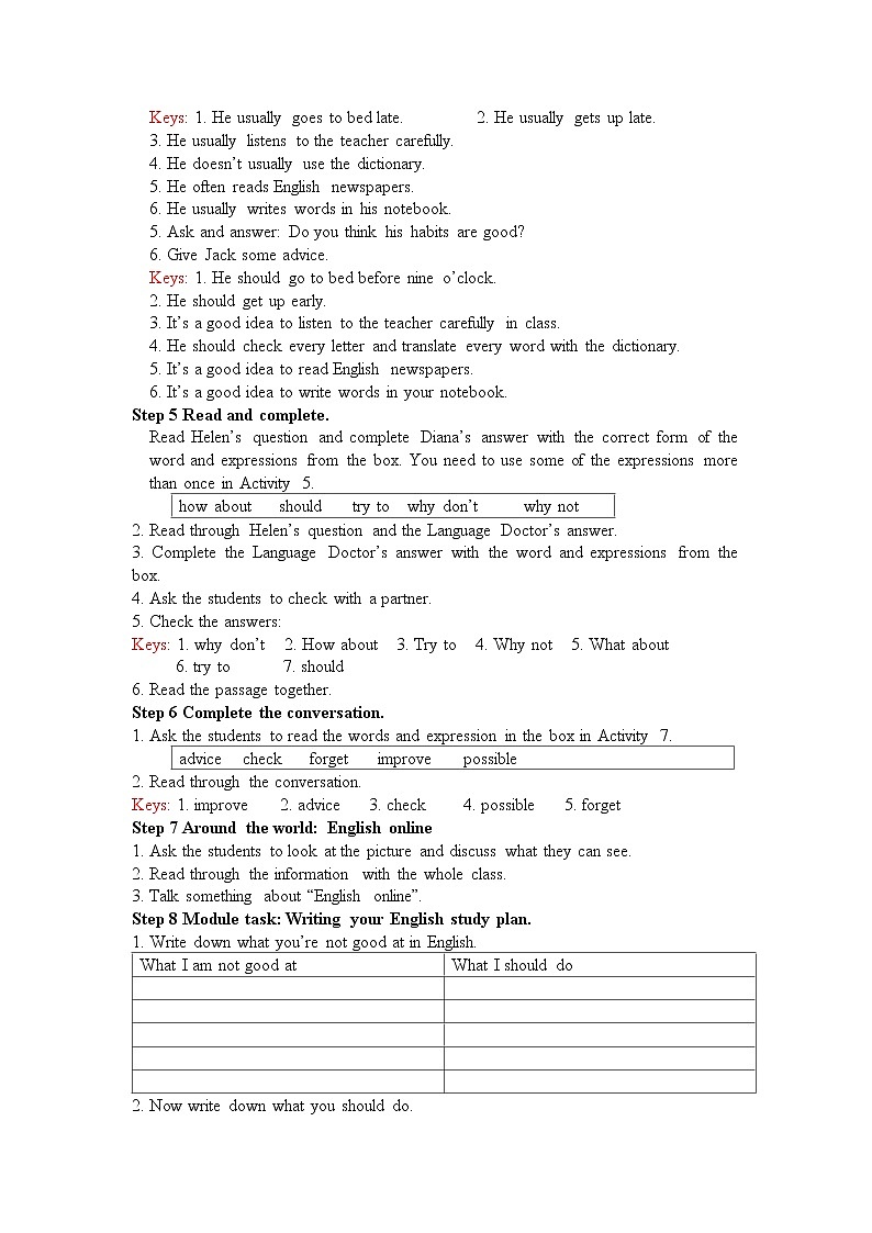 外研版八年级英语上册Module 1 Unit 3教案02