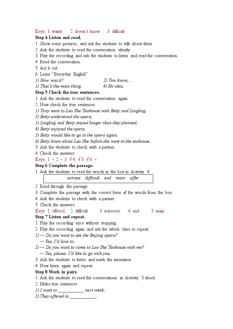 外研版八年级英语上册Module 5 Unit 1教案02