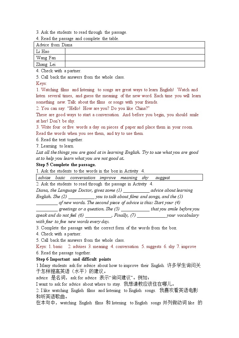 外研版八年级英语上册Module 1 Unit 2教案02