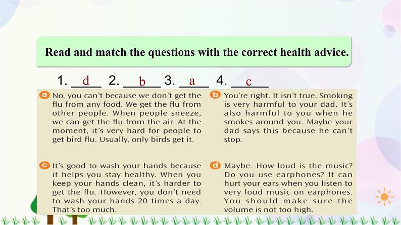 八年级上册英语-Unit 4 Healthy Living  Lesson 11 Health Advice 课件+教案+音频（北师大版）06