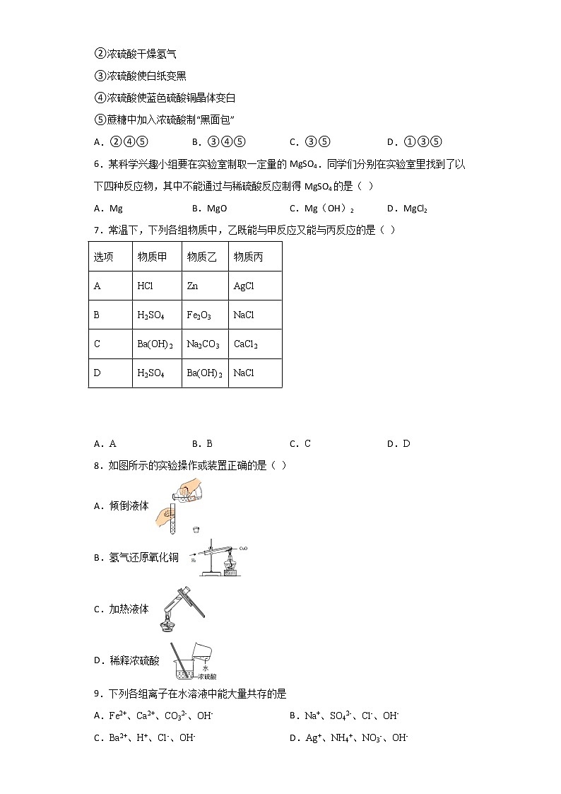 华师大版科学九年级上册 2.2 重要的酸 同步检测（含解析）第2页