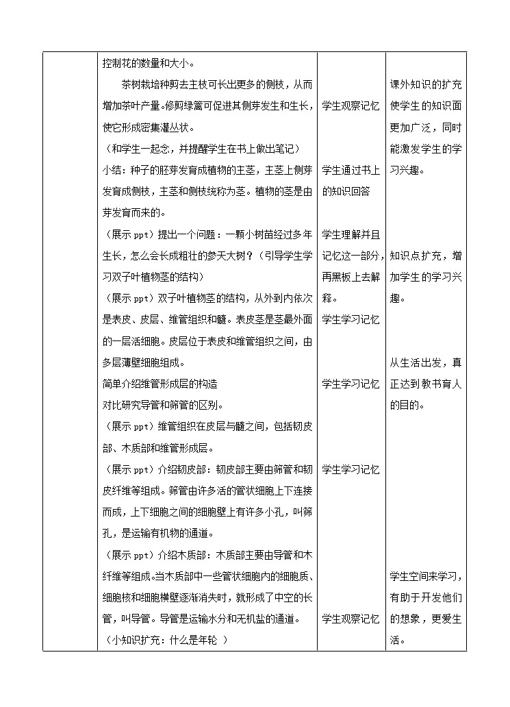 4.1《绿色开花植物的营养器官》（2）教案第3页