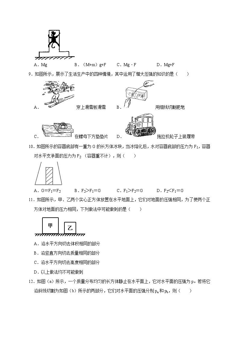 2.1 压强—华师大版科学八年级上册同步检测（含答案）03