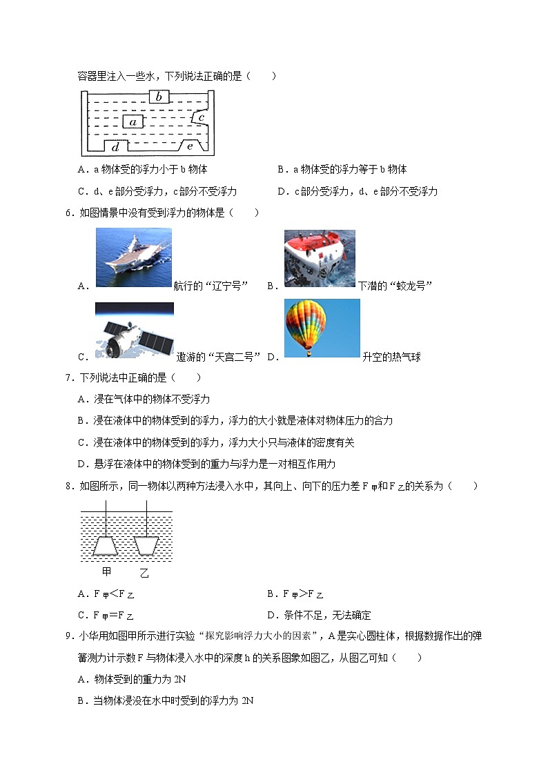 3.2  浮力—华师大版科学八年级上册同步检测（含答案）02