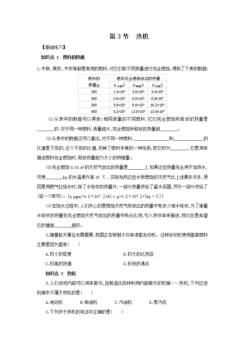 7.3 热机 同步练习（含解析）01