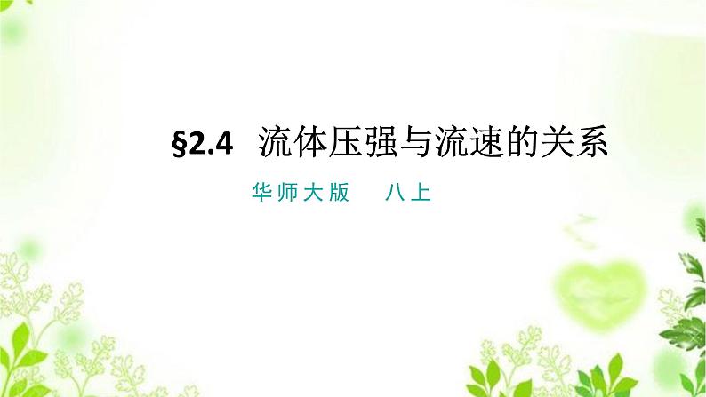 2.4流体的压强与流速的关系课件PPT+视频01