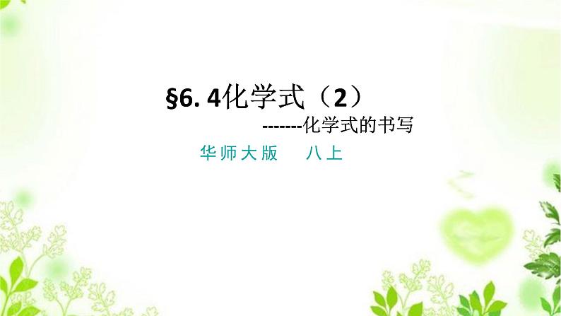 6.4化学式（2化学式书写）课件PPT+练习+视频01