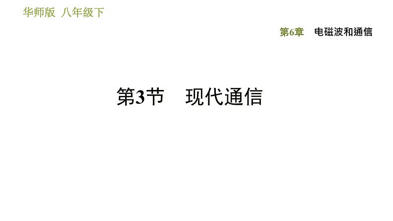 华师版八年级下册科学习题课件 第6章 6.3  现代通信001