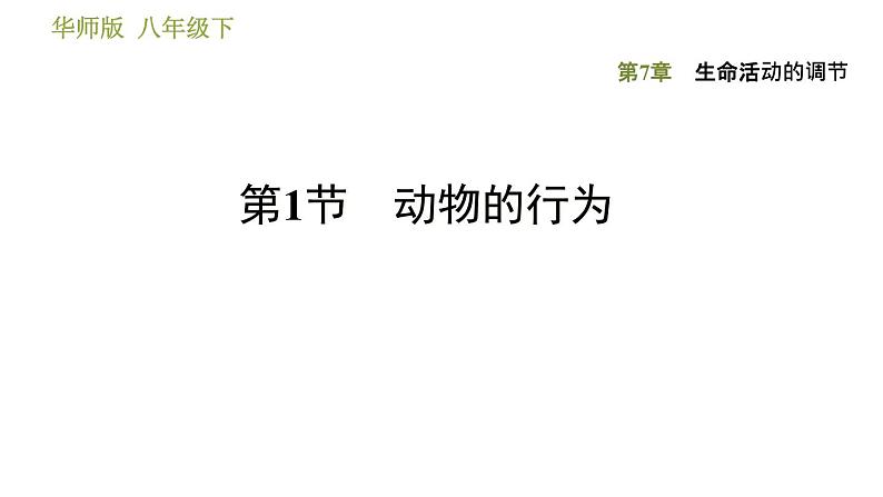 华师版八年级下册科学习题课件 第7章 7.1  动物的行为001