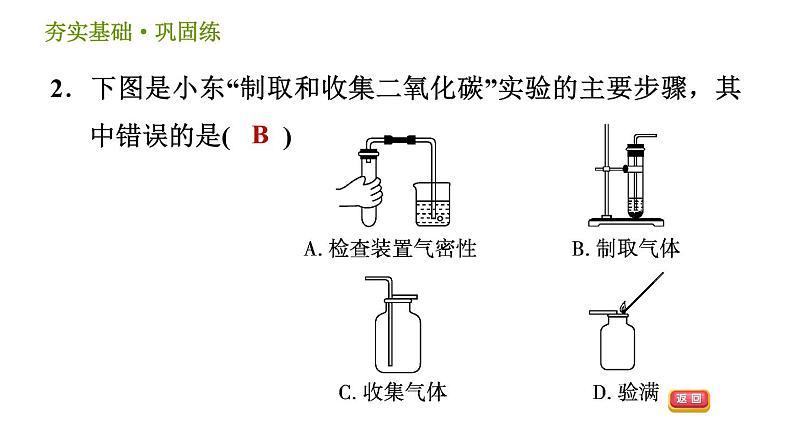 浙教版八年级下册科学习题课件 第3章 3.4.3 实验：二氧化碳的制取和性质研究第4页