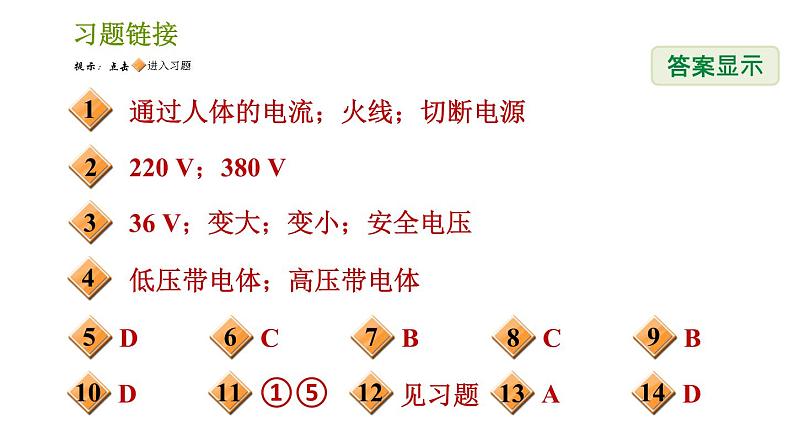 浙教版八年级下册科学习题课件 第1章 1.7 电的安全使用02