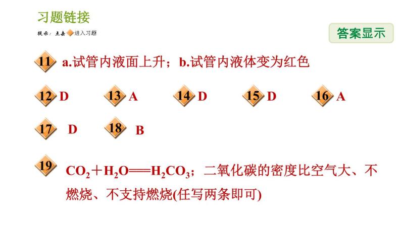 浙教版八年级下册科学习题课件 第3章 3.4.1 二氧化碳的性质及用途03