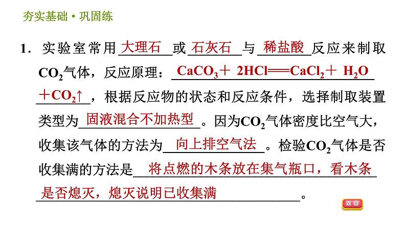 浙教版八年级下册科学习题课件 第3章 3.4.2 二氧化碳的制取03