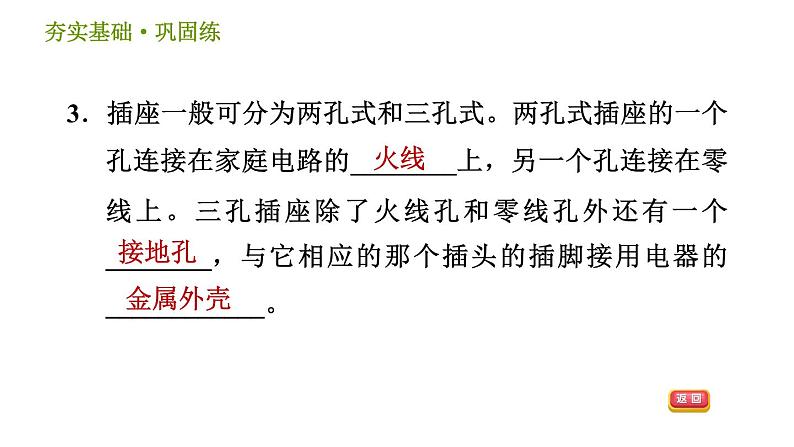 浙教版八年级下册科学习题课件 第1章 1.6 家庭用电08