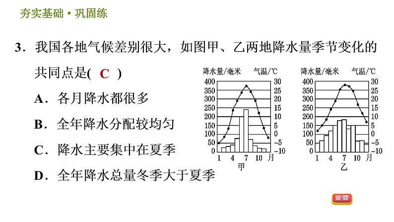 华师版八年级下册科学习题课件 第8章 8.5  我国气候主要特点006