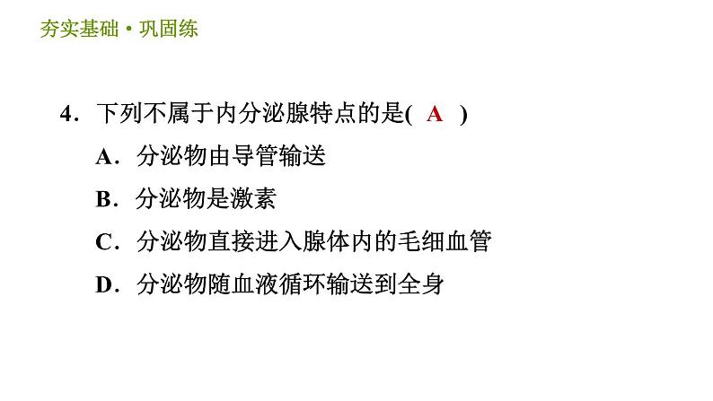 浙教版八年级上册科学习题课件 第3章 3.2 人体的激素调节07