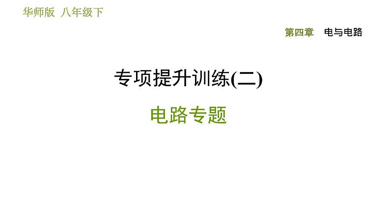 华师版八年级下册科学习题课件 第4章 专项提升训练(二)   电路专题0第1页