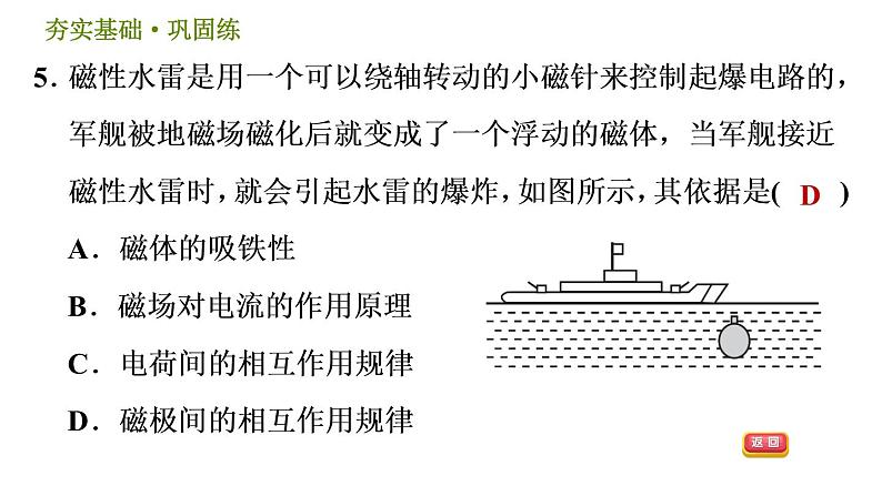 华师版八年级下册科学习题课件 第5章 5.1.1  磁体  磁极008