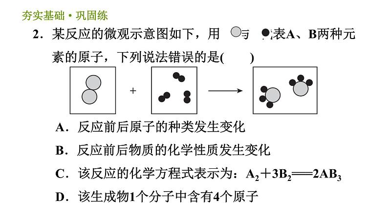 浙教版八年级下册科学习题课件 第3章 3.3.2 化学方程式第5页