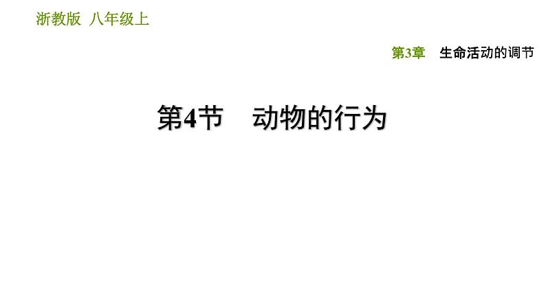 浙教版B本八年级上册科学习题课件 第3章 3.4 动物的行为01