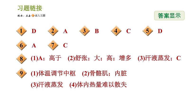 浙教版八年级上册科学习题课件 第3章 3.5 体温的控制02