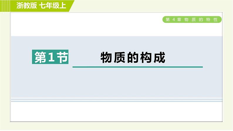 浙教版B本七年级上册科学习题课件 第4章 4.1物质的构成01