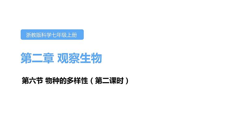 2.6物种的多样性第二课时课件---2021—2022学年浙教版七上科学01