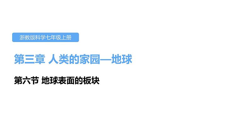 3.6地球表面的板块课件---2021—2022学年浙教版七上科学第1页