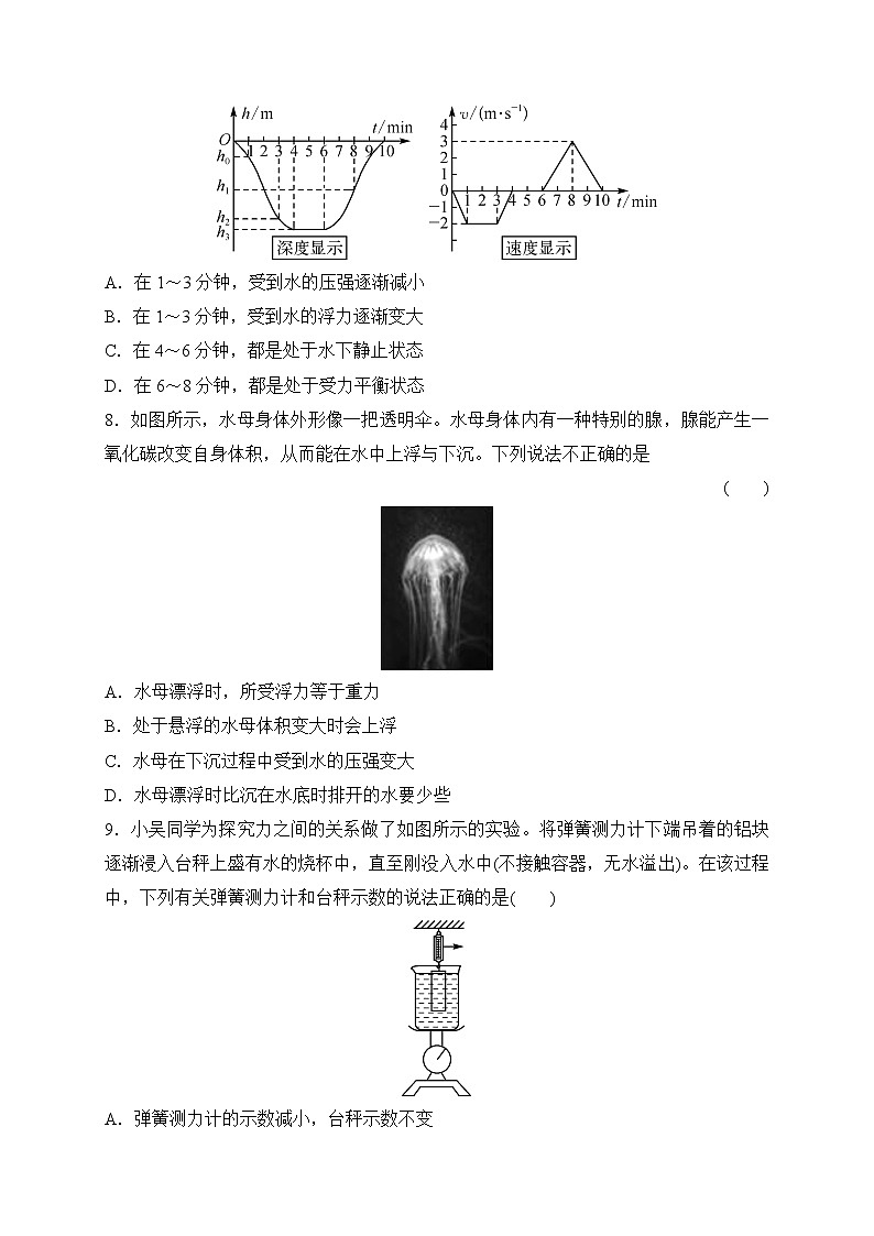 备战2022 中考科学 一轮复习 第4部分 第8讲　浮　力 同步练习03